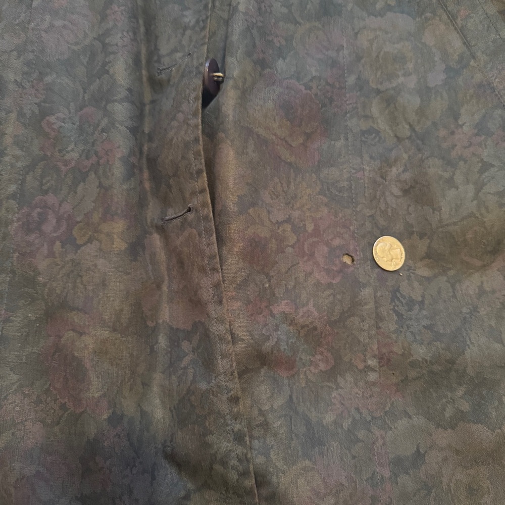 London Fog Vintage Floral Trench Coat with Removable Lining - Picture 7 of 11